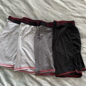 4 pair bundle men’s Hanes boxer briefs size M
